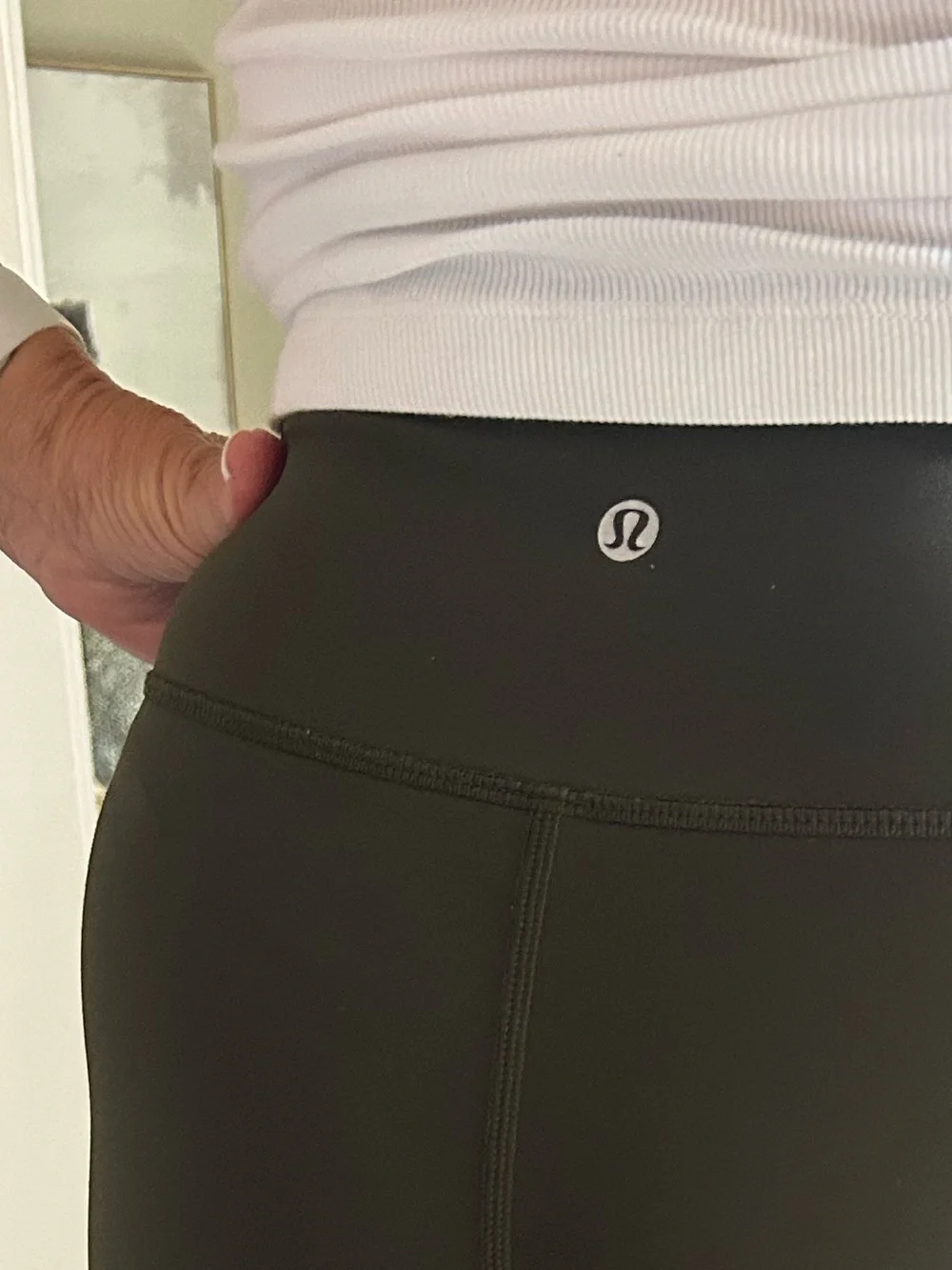 lululemon athletica Olive Green High-Rise Cropped Leggings